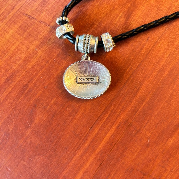 Napier leather braided cord initial necklace - Picture 5 of 6